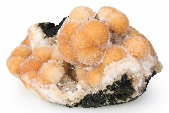 Vibrant Peach Thomsonite on Sparkling Heulandite - India #382293